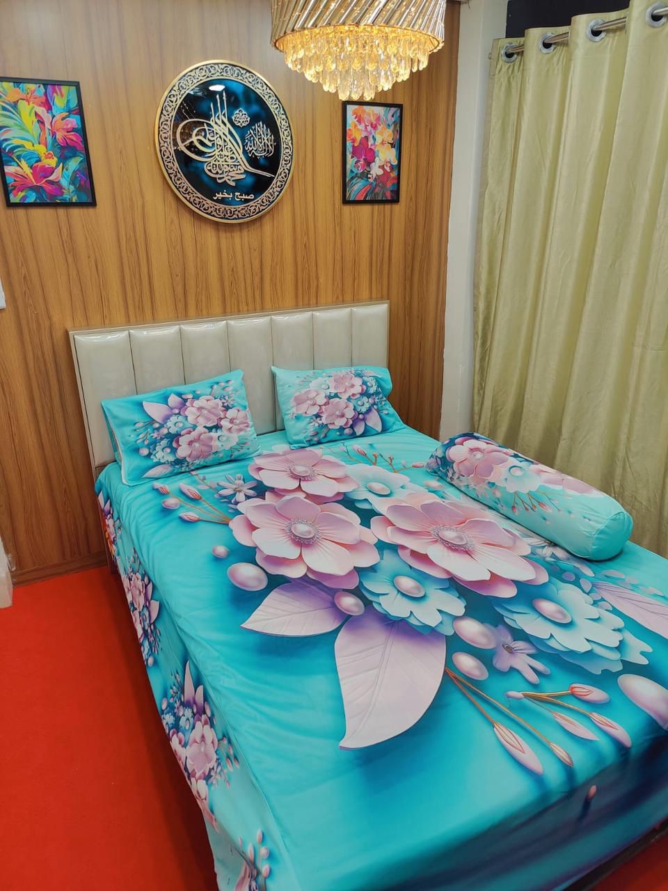 King size 3d Waterproof bedsheets Set