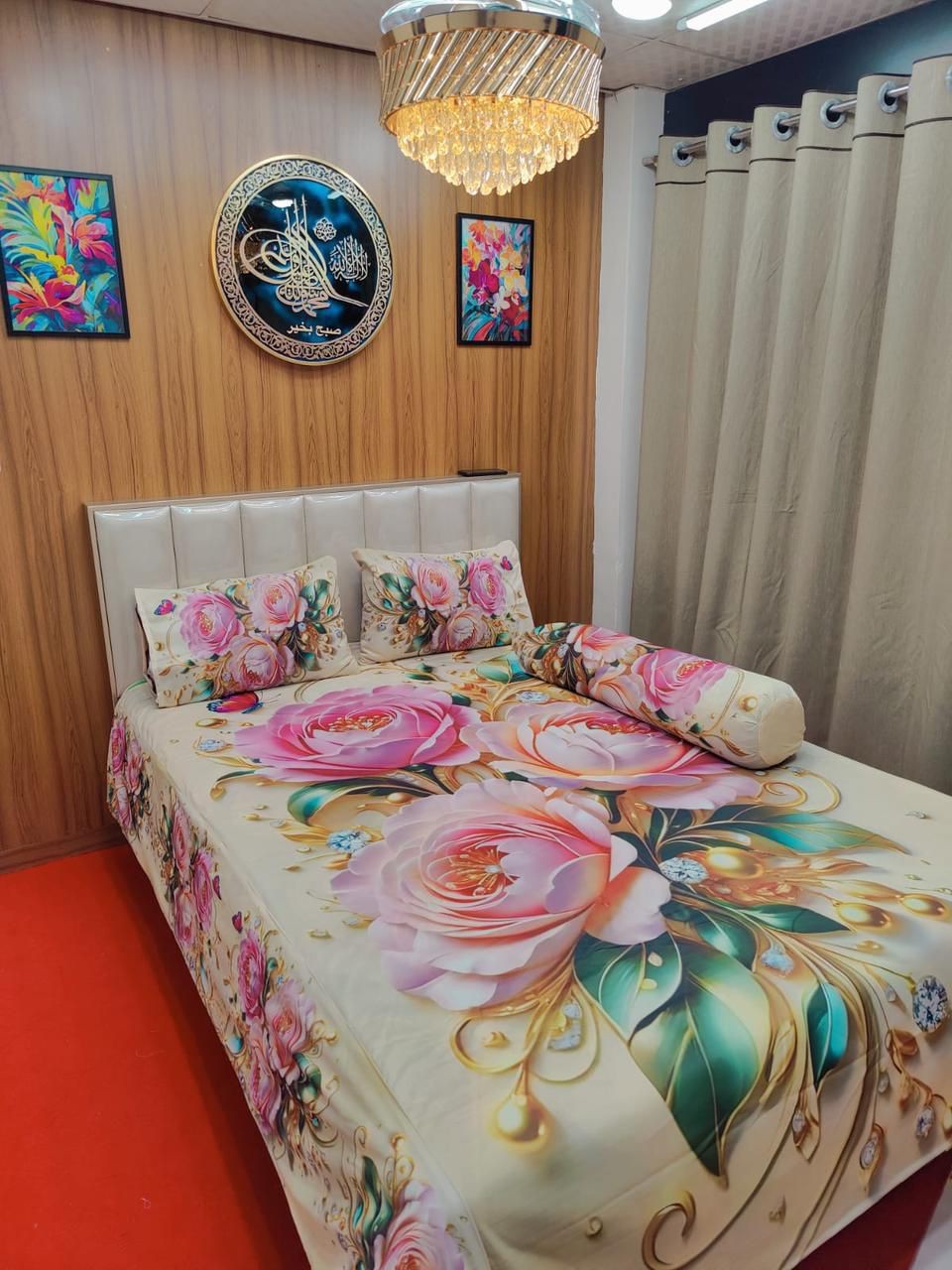 King size 3d Waterproof bedsheets Set