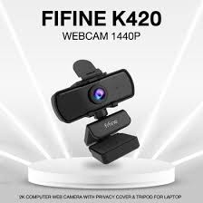 Fifine K420 Webcam 1440P, 2K Web Camera With Privacy Cover & Tripod