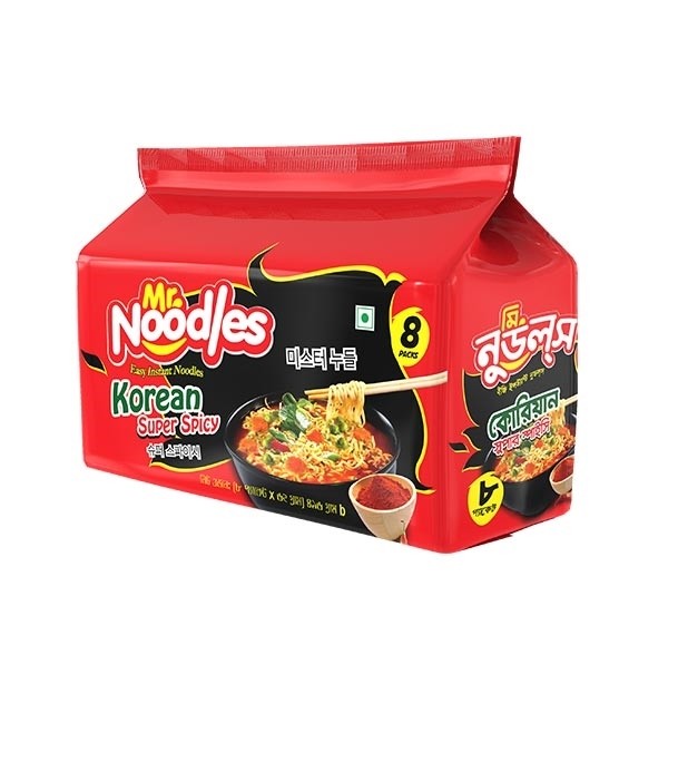 Mr. Noodles Korean Super Spicy Noodles 8 Pcs Family Pack