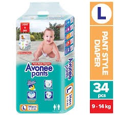 Avonee Pant System Diaper L(9-14kg) 34pcs