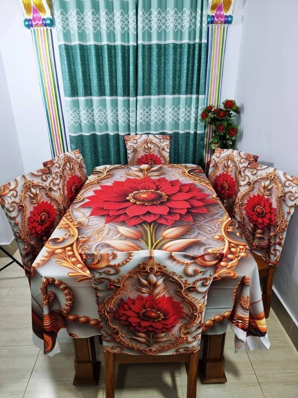 Premium 3d Print Dining Table cover Set