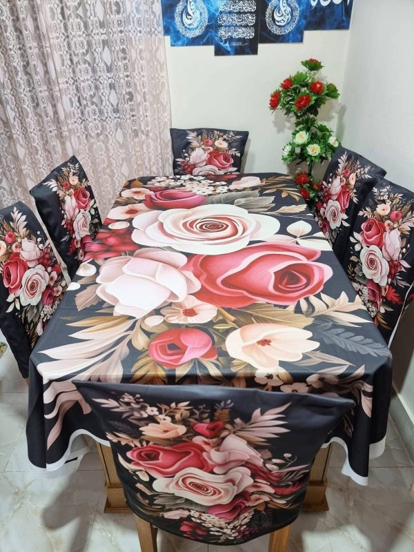 Premium 3d Print Dining Table cover Set