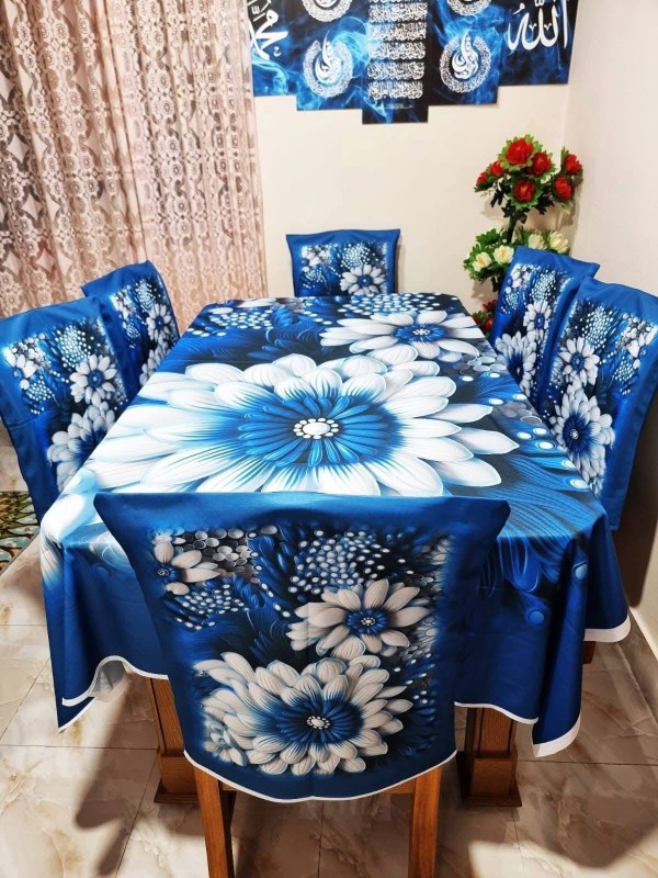 High Quality  Digital 3D Print Dining Table Cover 7p Set