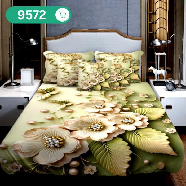 King size 3d Waterproof bedsheets Set