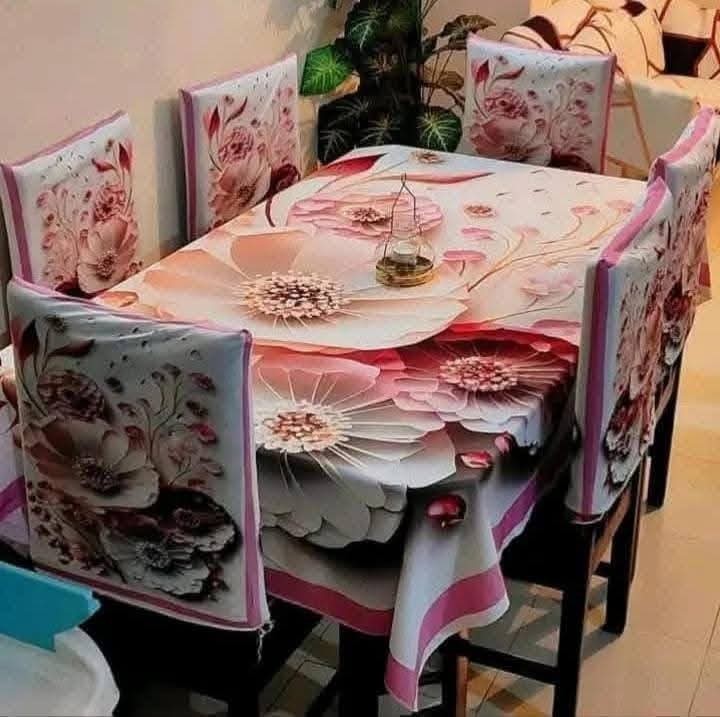 Premium 3d Print Dining Table cover Set