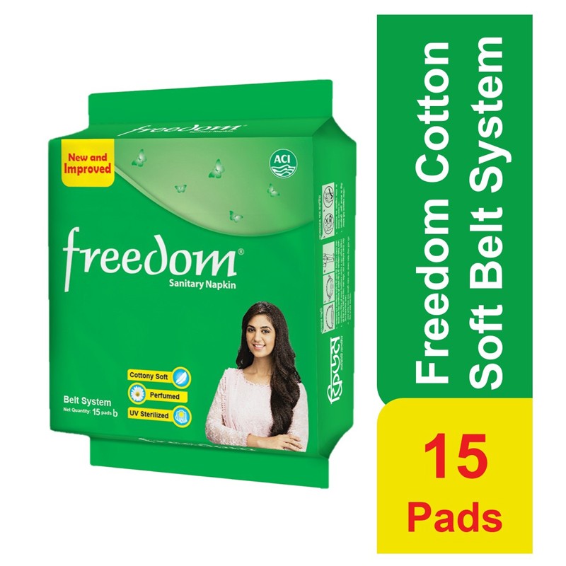 Freedom Sanitary Napkin  Belt System 15 pads