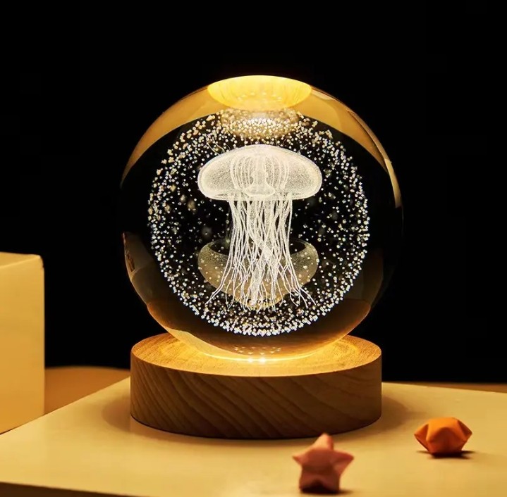 Color Changing LED 3D Crystal Ball – Jellyfish