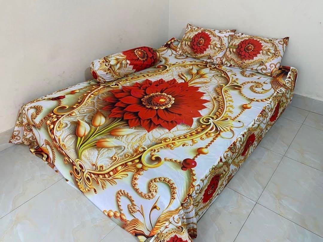 King size 3d Waterproof bedsheets Set