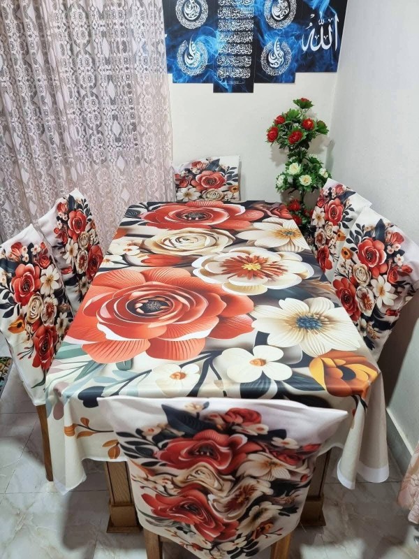 Premium 3d Print Dining Table cover Set